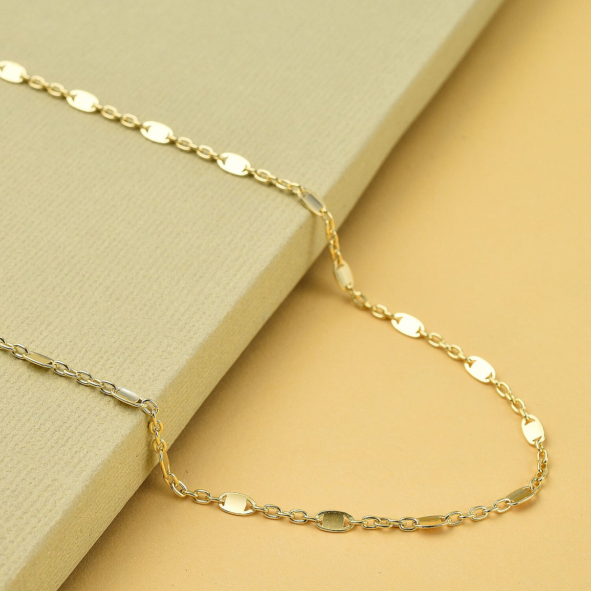 Italian Made - Yellow Gold Overlay Sterling Silver Flat Rambo Chain (Size - 20) 7566733 1