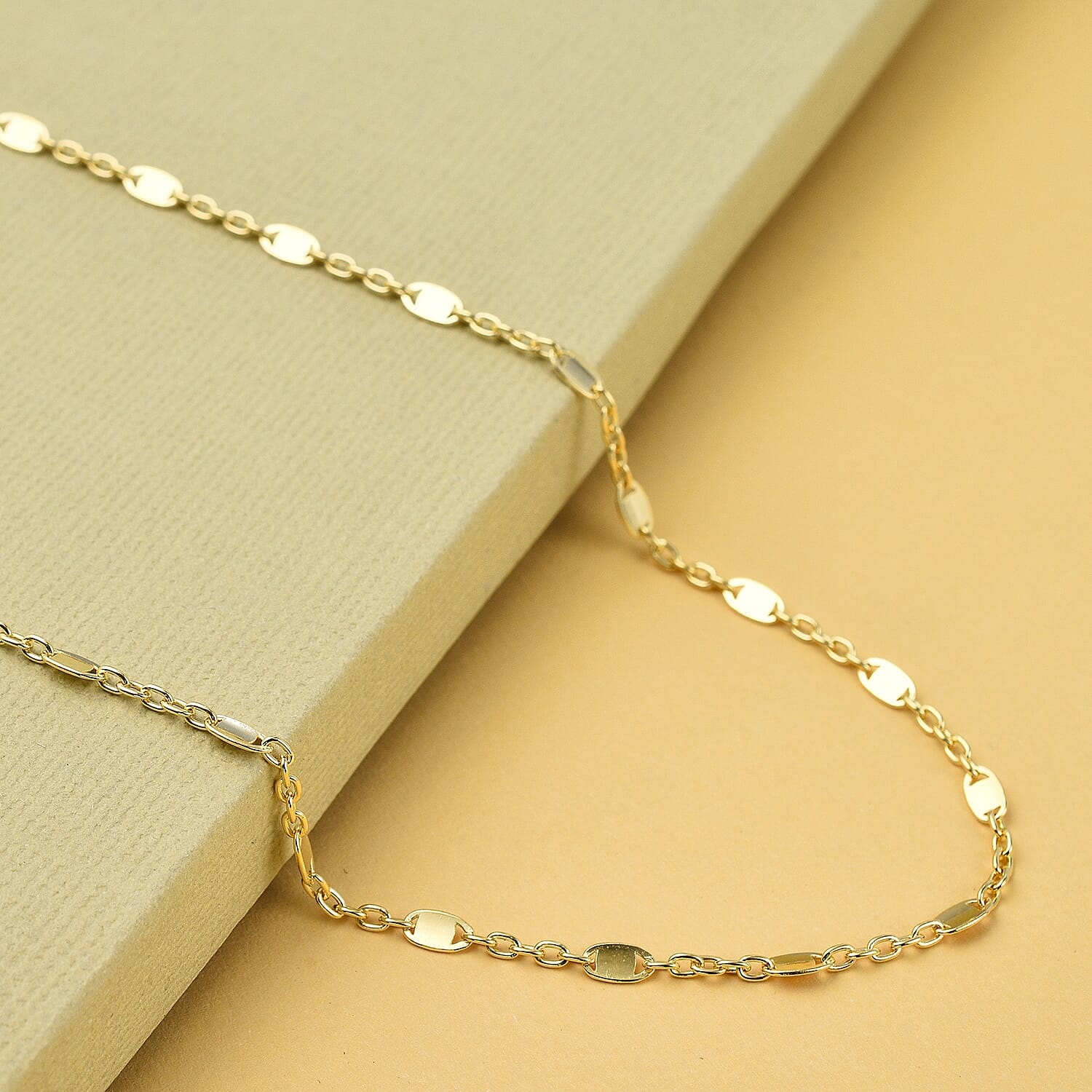 Italian Made - Yellow Gold Overlay Sterling Silver Flat Rambo Chain (Size - 20) 7566733 1