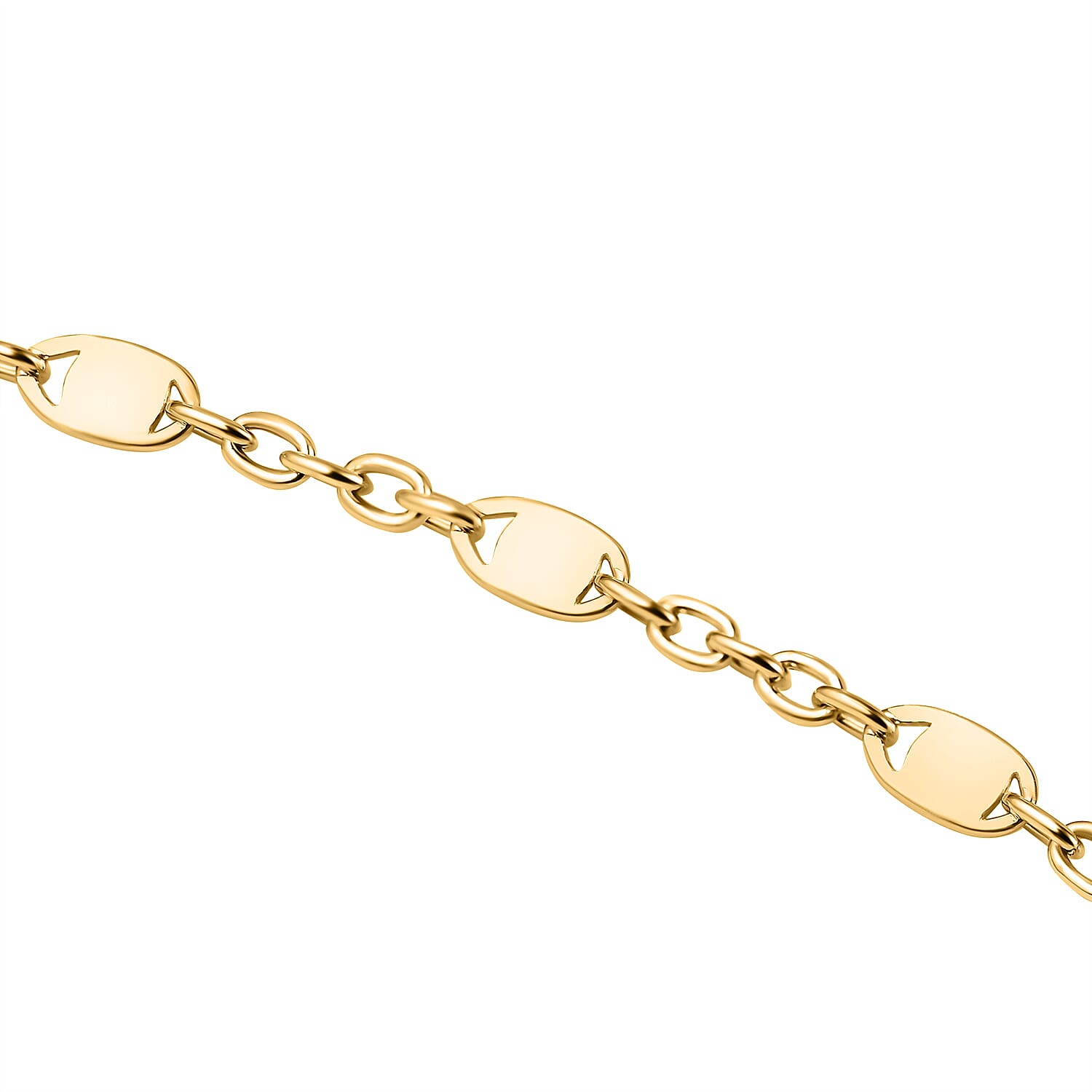 Italian Made - Yellow Gold Overlay Sterling Silver Flat Rambo Chain (Size - 20) 7566733 2
