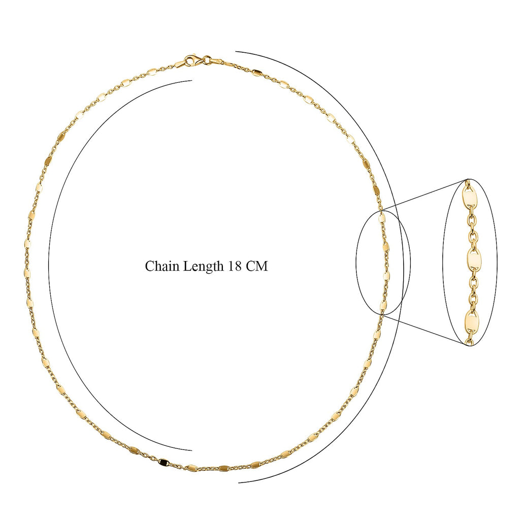 Italian Made - Yellow Gold Overlay Sterling Silver Flat Rambo Chain (Size - 20)