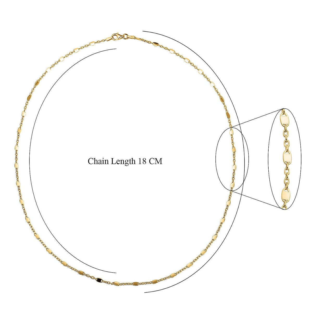 Italian Made - Yellow Gold Overlay Sterling Silver Flat Rambo Chain (Size - 20) 7566733 4