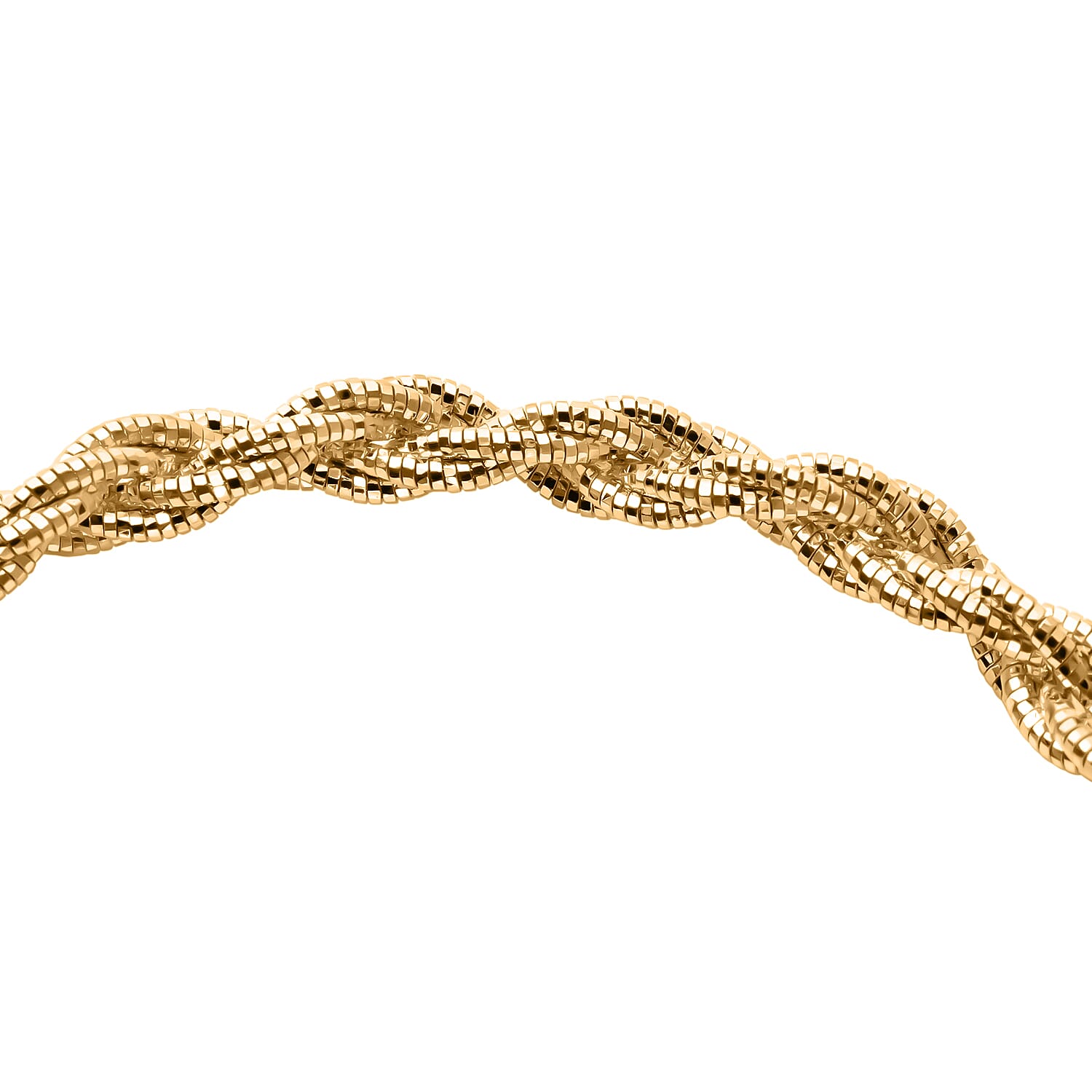Italian Made - Yellow Gold Plated Sterling Silver Rope Bracelet (Size - 7.5) With Lobster Clasp, Silver Wt. 11.76 Gms 8020494 2