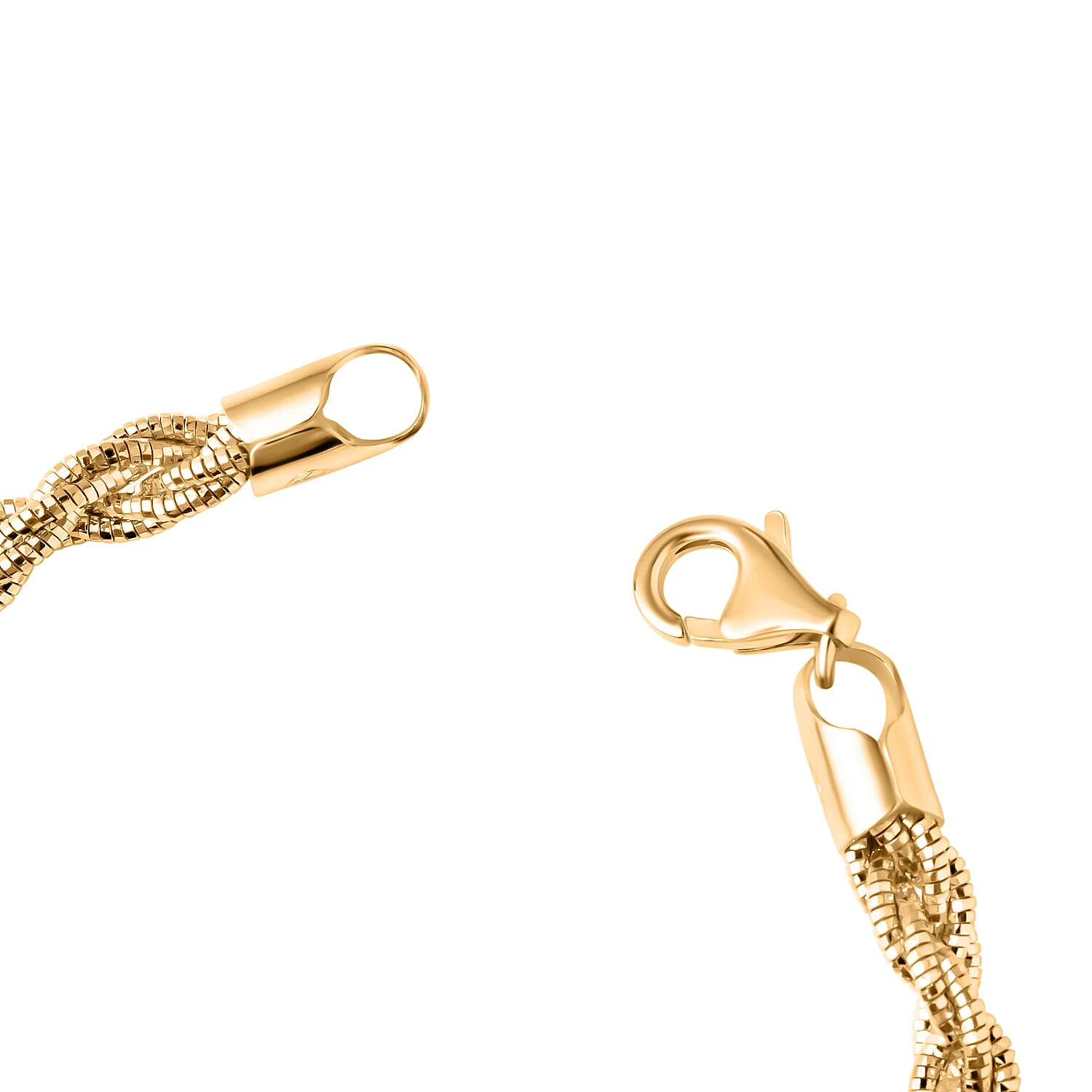 Italian Made - Yellow Gold Plated Sterling Silver Rope Bracelet (Size - 7.5) With Lobster Clasp, Silver Wt. 11.76 Gms 8020494 3