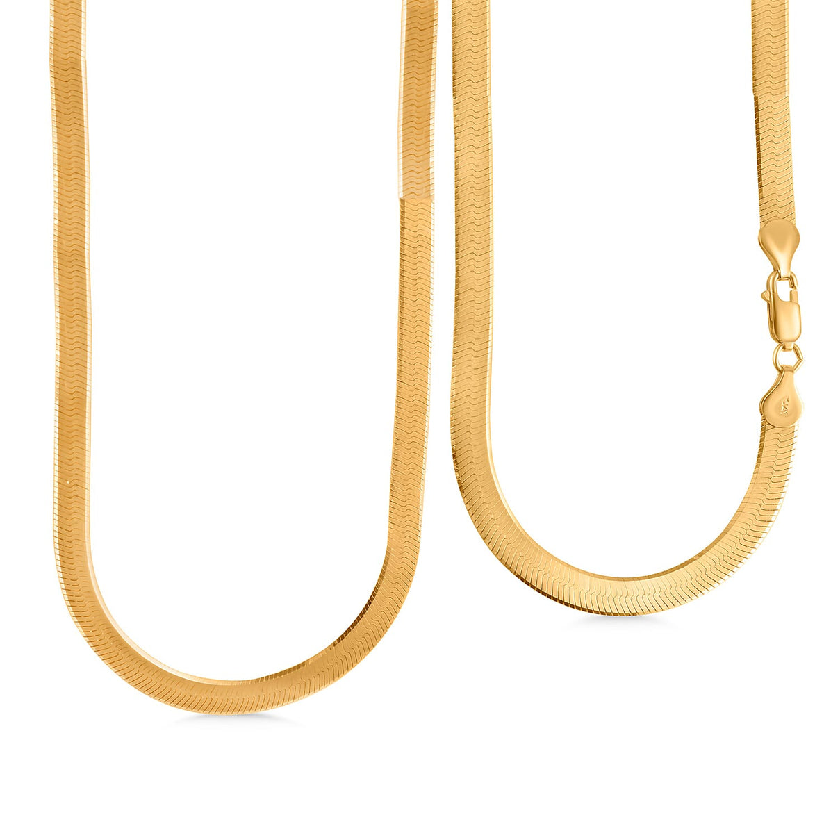 Italian Made - Yellow Gold Plated Sterling Silver Stardust Herringbone Necklace With Lobster Clasp 18 Inch 7969446 0