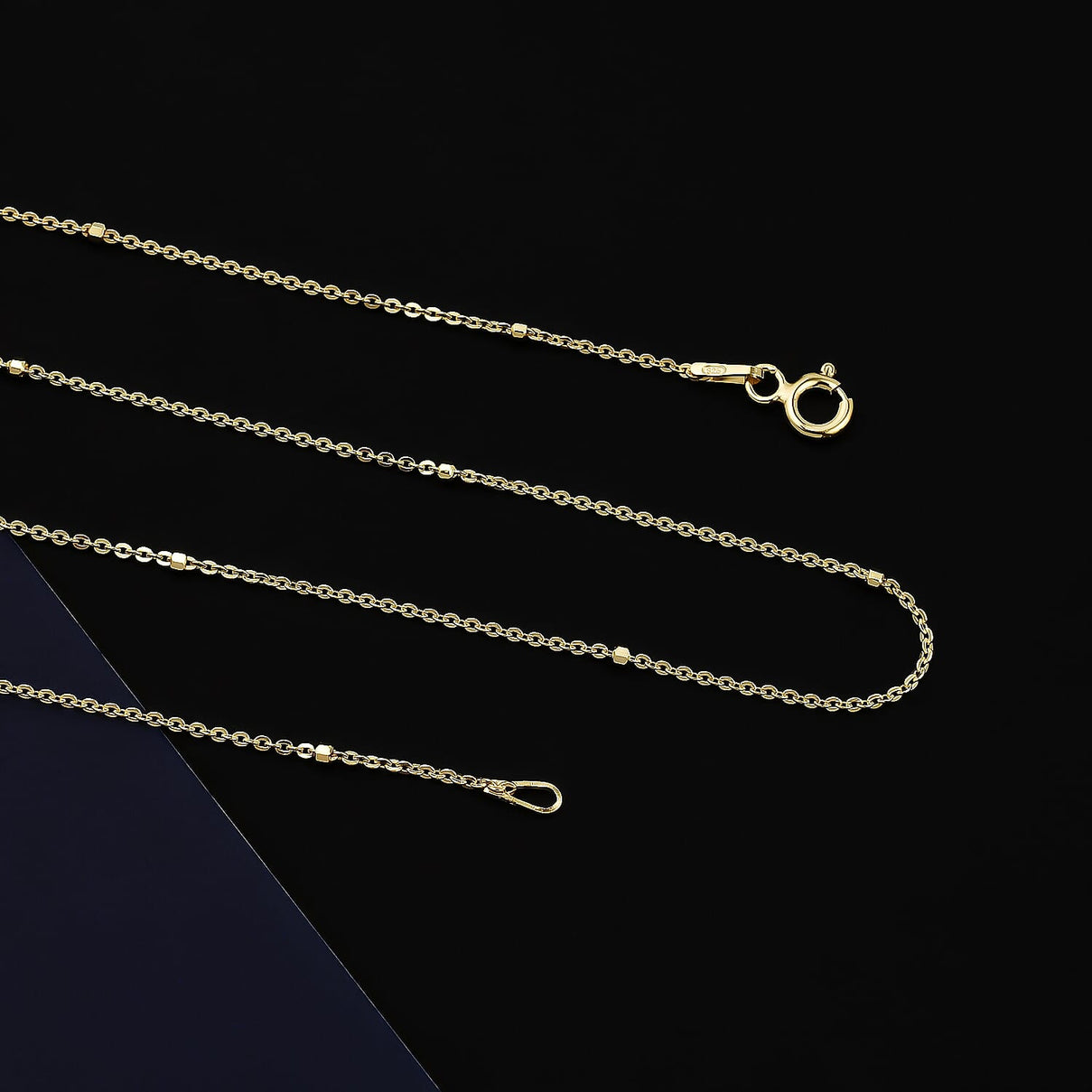 Italian Made Yellow Gold Sterling Silver Chain (Size - 20) 7148754 1
