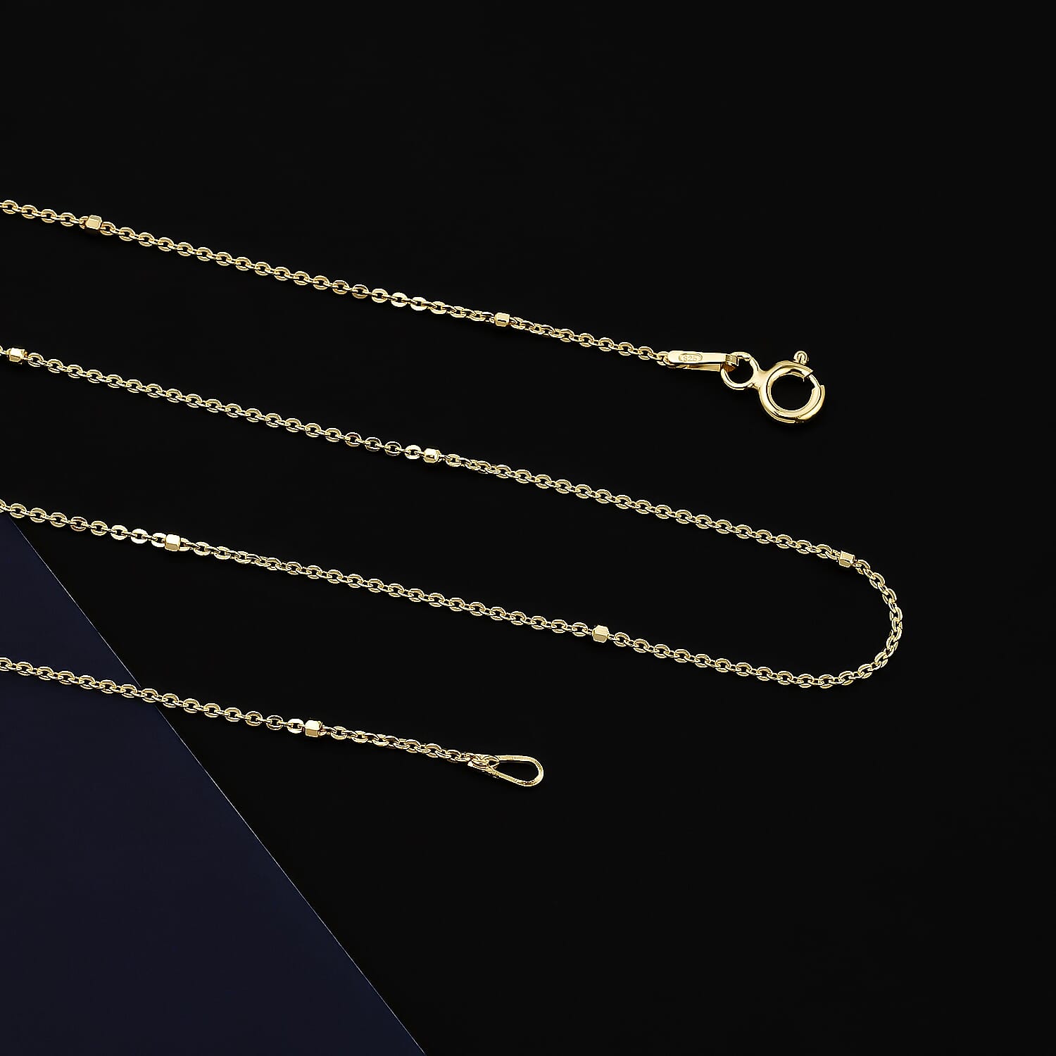 Italian Made Yellow Gold Sterling Silver Chain (Size - 20) 7148754 1