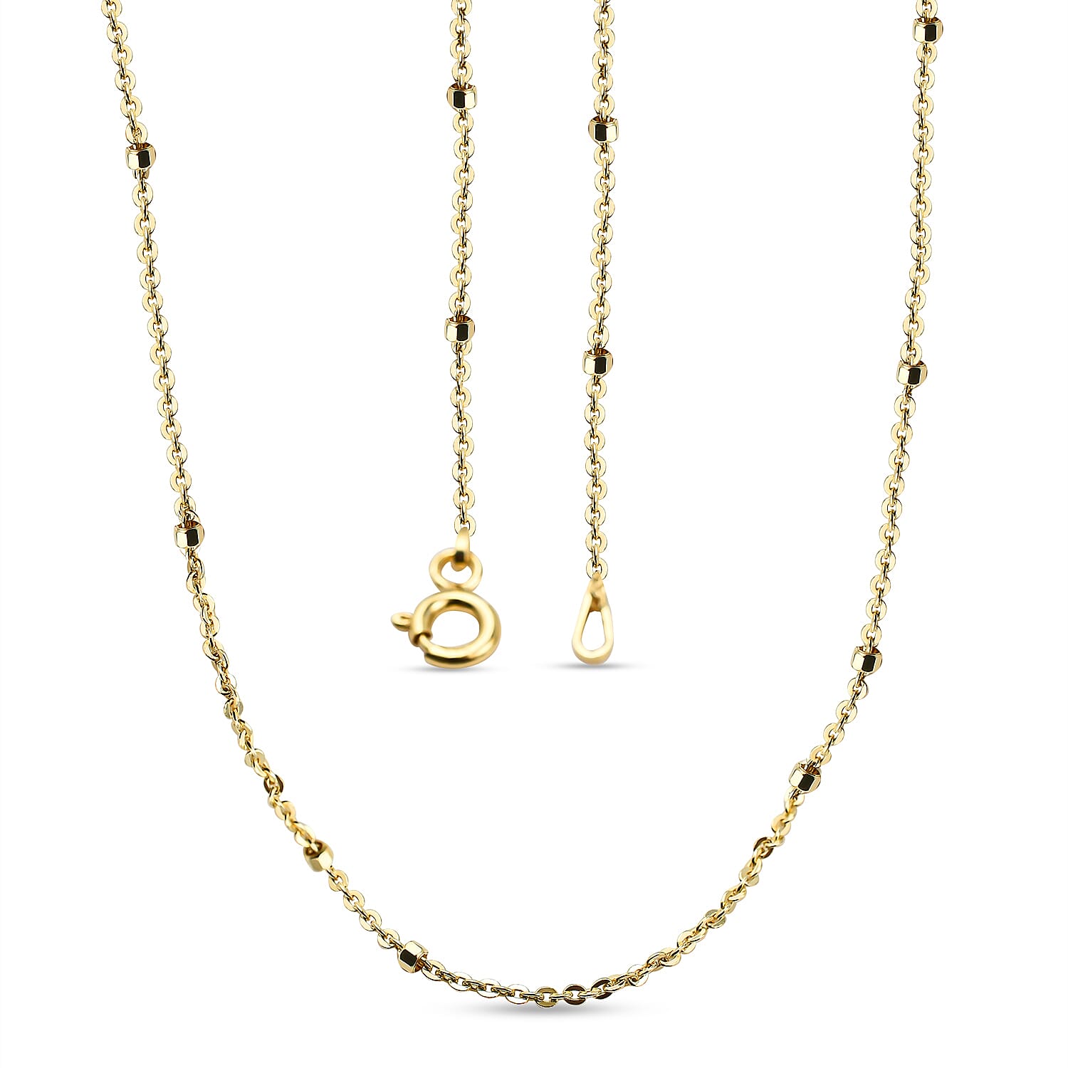 Italian Made Yellow Gold Sterling Silver Chain (Size - 20) 7148754 4