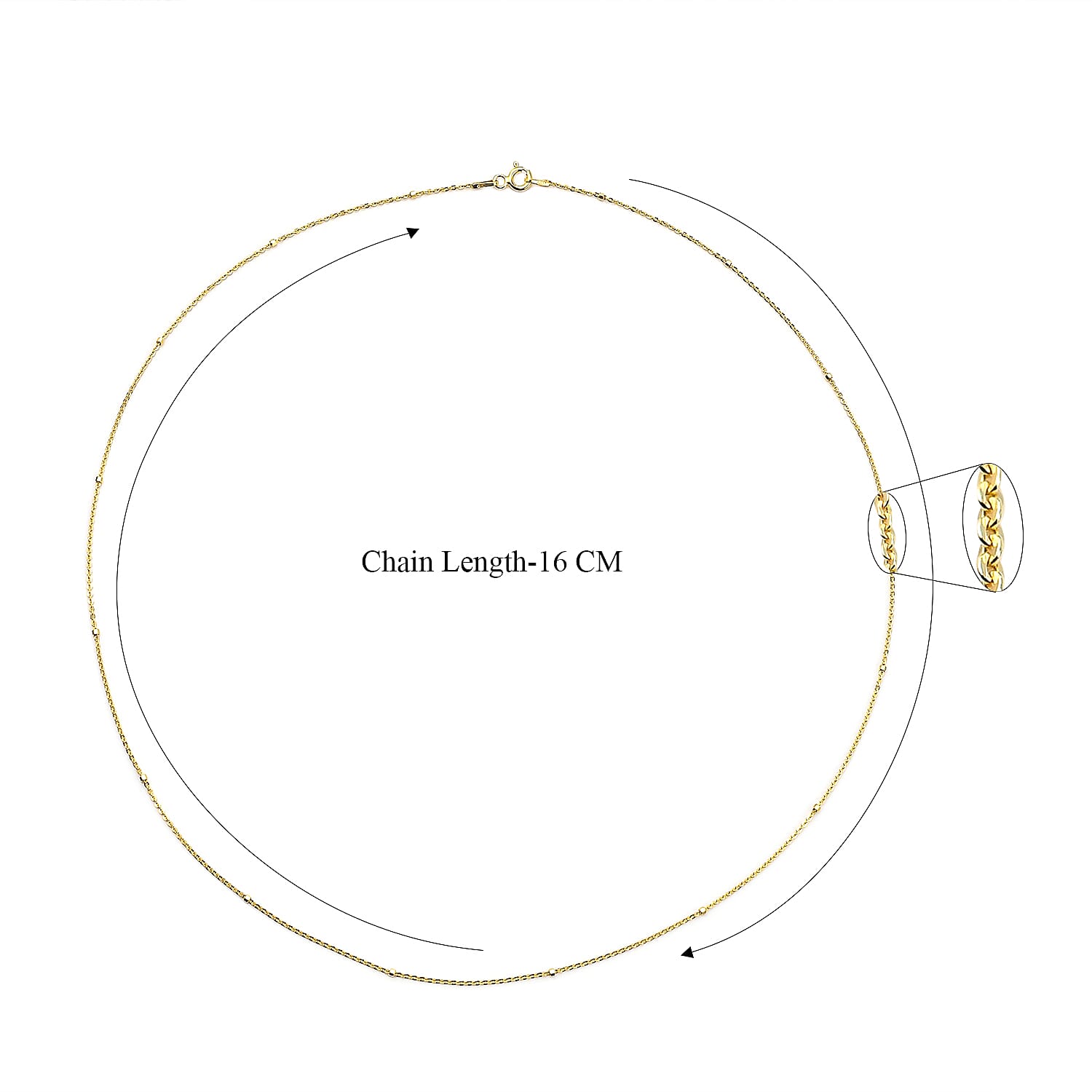 Italian Made Yellow Gold Sterling Silver Chain (Size - 20) 7148754 5