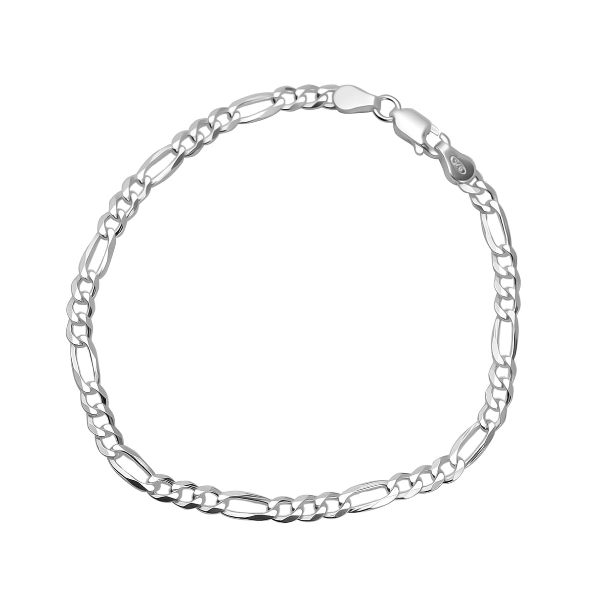 Italian Mega Close Out Deal - Sterling Silver Figaro Bracelet (Size - 7.5) 7969491 0