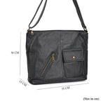 Genuine Leather Sumptuous Crossbody Bag - Black
