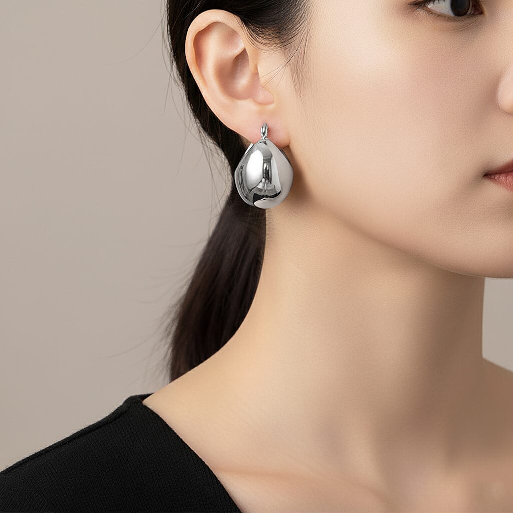 Designer Inspired-Half Hoop Earring with Clasp 8308620 3