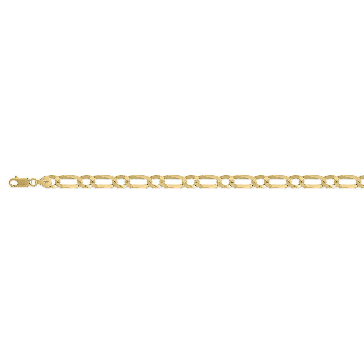 Vicenza Closeout - Italian Made Gold Overlay Sterling Silver Figaro Bracelet (Size - 7.5) With Lobster Clasp, Silver Wt. 11.30 Gms 7148733 0