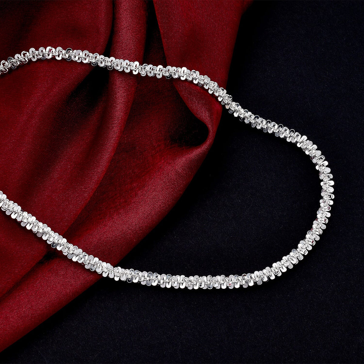 Vicenza Closeout- Italian Made Sterling Silver Diamond Cut Necklace (Size - 20), Silver Wt. 32.50 Gms 7148715 1