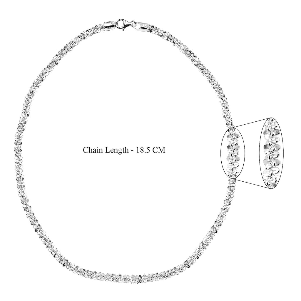 Vicenza Closeout- Italian Made Sterling Silver Diamond Cut Necklace (Size - 20), Silver Wt. 32.50 Gms