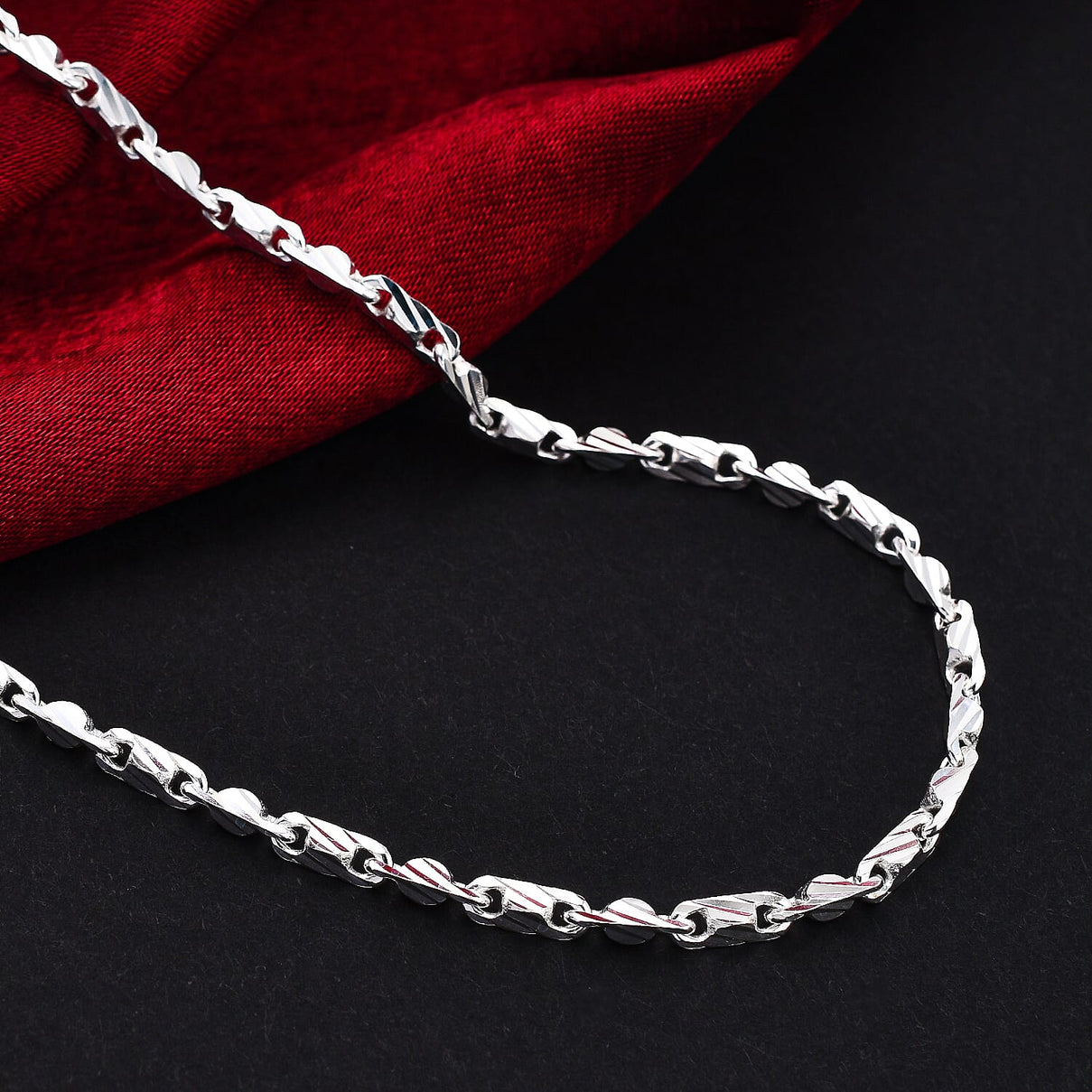 Italian Made Sterling Silver Diamond Cut Necklace (Size - 18) 7148760 1