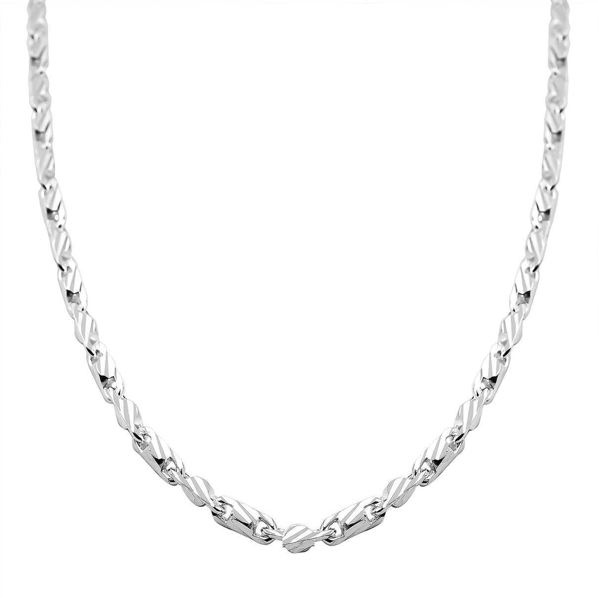 Italian Made Sterling Silver Diamond Cut Necklace (Size - 18) 7148760 3