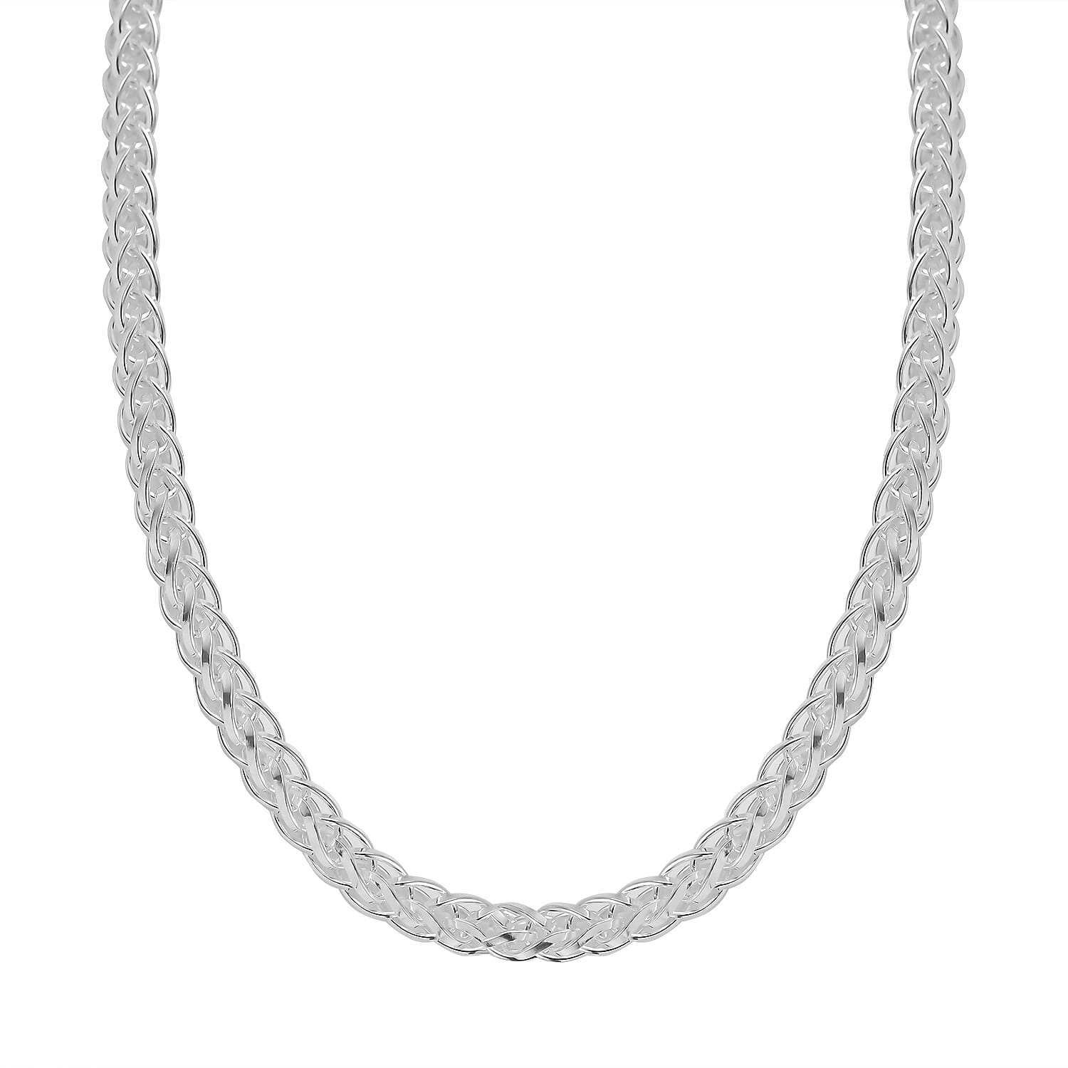 JCK Vegas Close Out- Italian Made Sterling Silver Franco Necklace (Size - 30) with Lobster Clasp, Silver Wt. 52.10 Gms