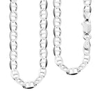 JCK Vegas Close Out- Italian Made Sterling Silver Rambo Necklace (Size - 24) With Lobster Clasp