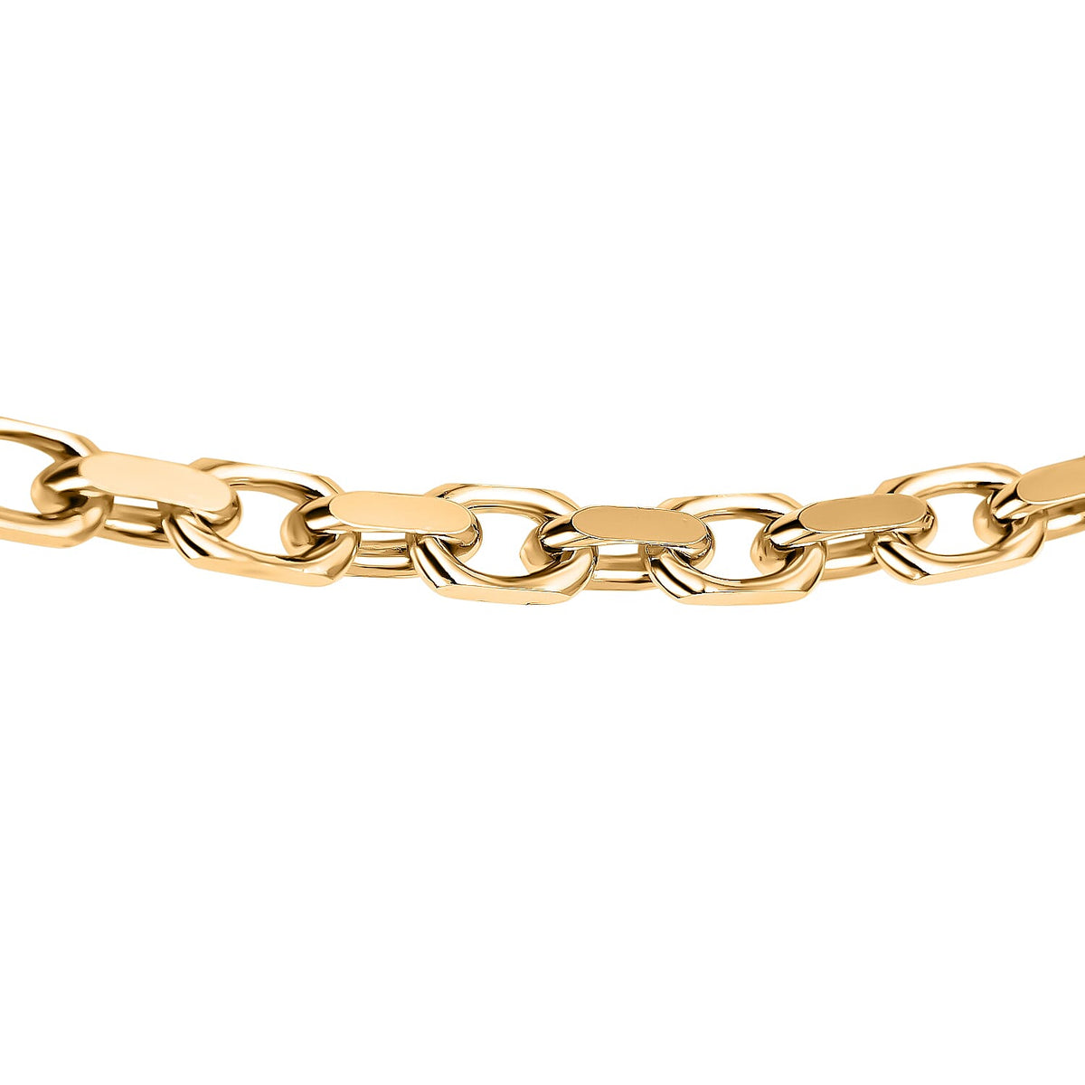 Vicenza Closeout - Italian Made Yellow Gold Overlay Sterling Silver Cable Link Necklace (Size - 24), Silver Wt. 48.52 Gms 7148747 2