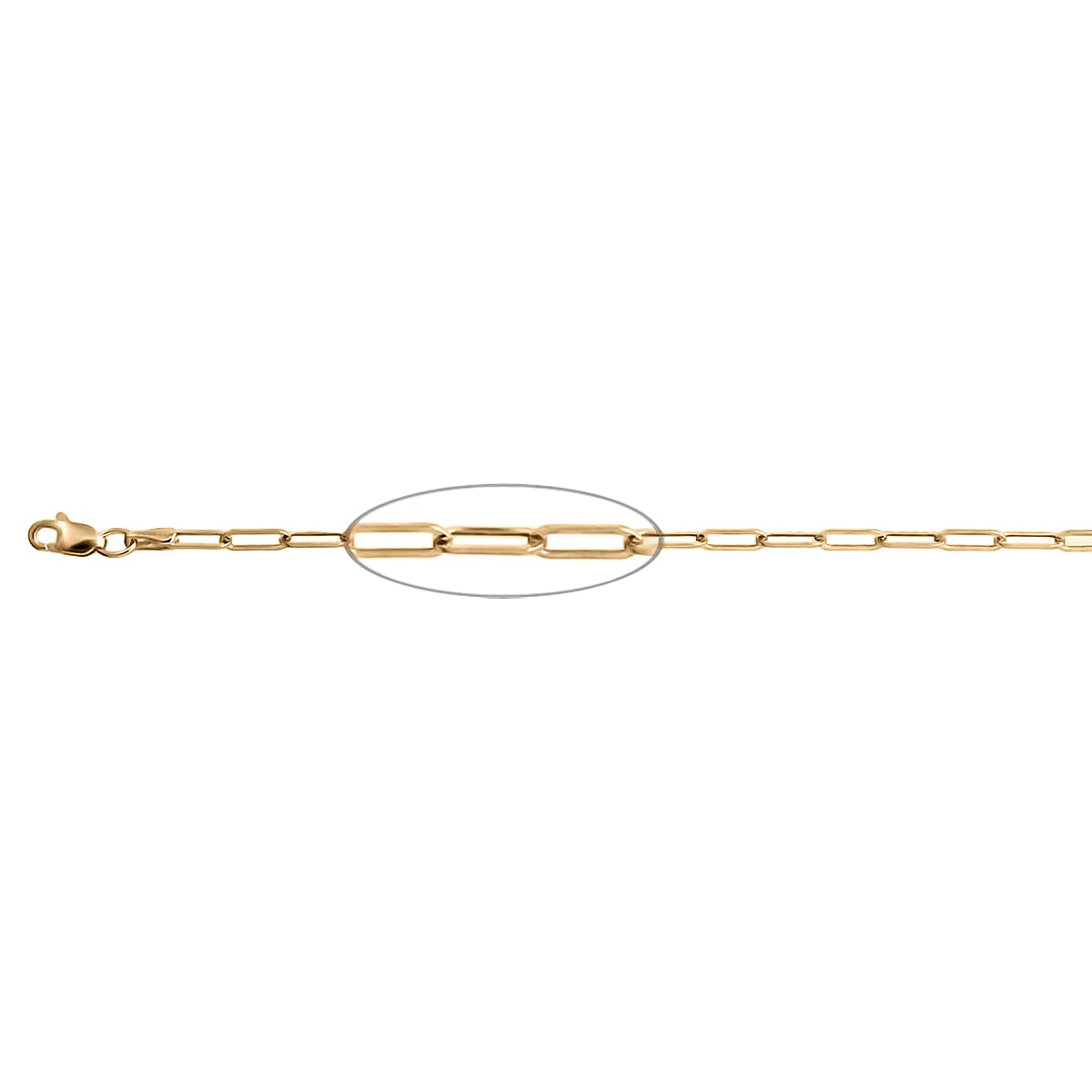 9K Yellow Gold Paperclip Necklace (Size - 30) 7491304 0