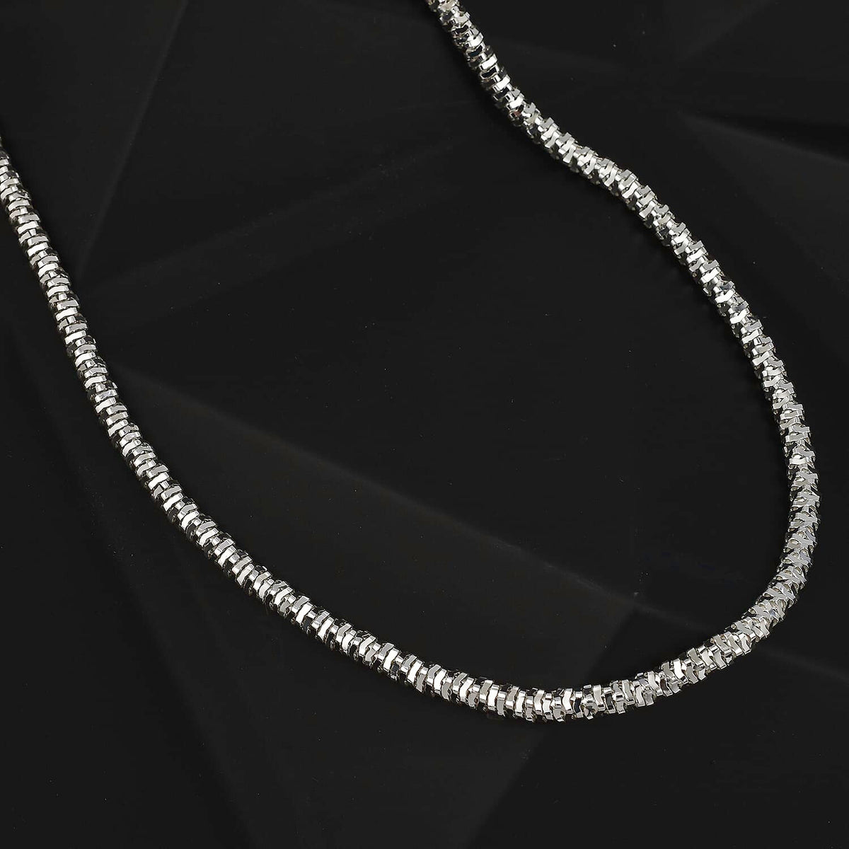 JCK Vegas Close Out Deal - Sterling Silver Diamond-Cut Rock Necklace (Size - 20), Silver Wt. 23.9 Gms 7740184 2