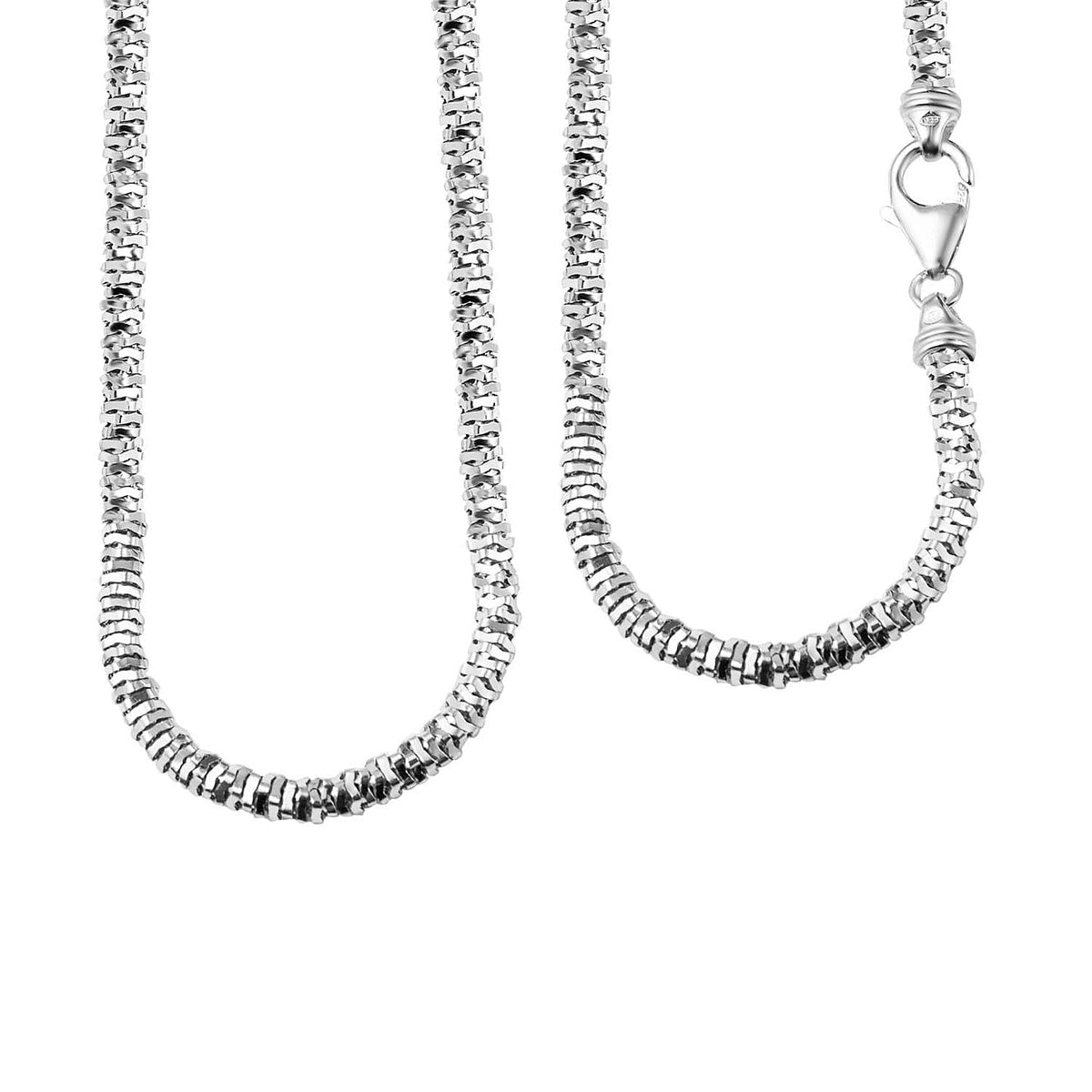 JCK Vegas Close Out Deal - Sterling Silver Diamond-Cut Rock Necklace (Size - 20), Silver Wt. 23.9 Gms 7740184 3