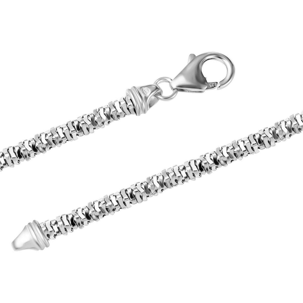 JCK Vegas Close Out Deal - Sterling Silver Diamond-Cut Rock Necklace (Size - 20), Silver Wt. 23.9 Gms 7740184 4