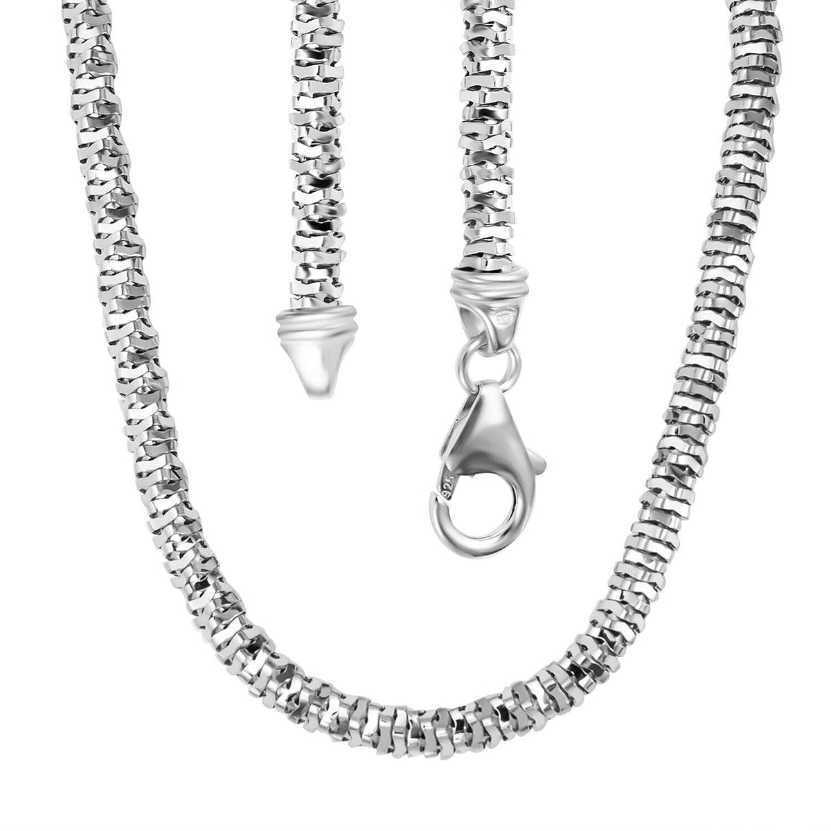 JCK Vegas Close Out Deal - Sterling Silver Diamond-Cut Rock Necklace (Size - 20), Silver Wt. 23.9 Gms 7740184 5