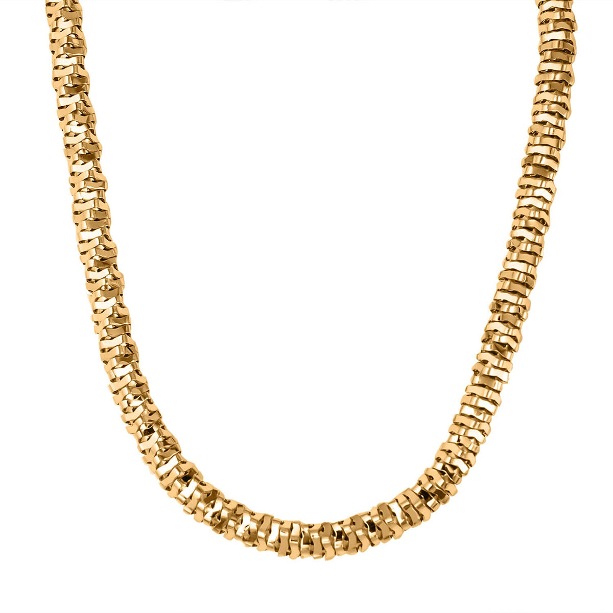 JCK Vegas Close Out Deal - Yellow Gold Overlay Sterling Silver Diamond-Cut Rock Necklace (Size - 20), Silver Wt. 23.9 Gms 7740194 0
