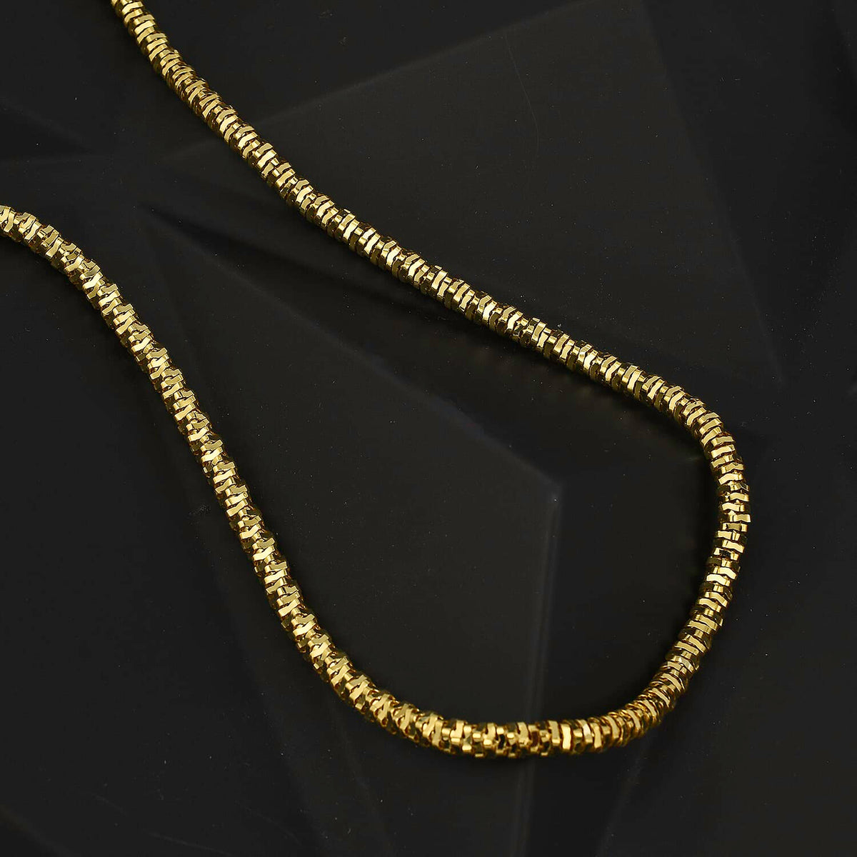 JCK Vegas Close Out Deal - Yellow Gold Overlay Sterling Silver Diamond-Cut Rock Necklace (Size - 20), Silver Wt. 23.9 Gms 7740194 2