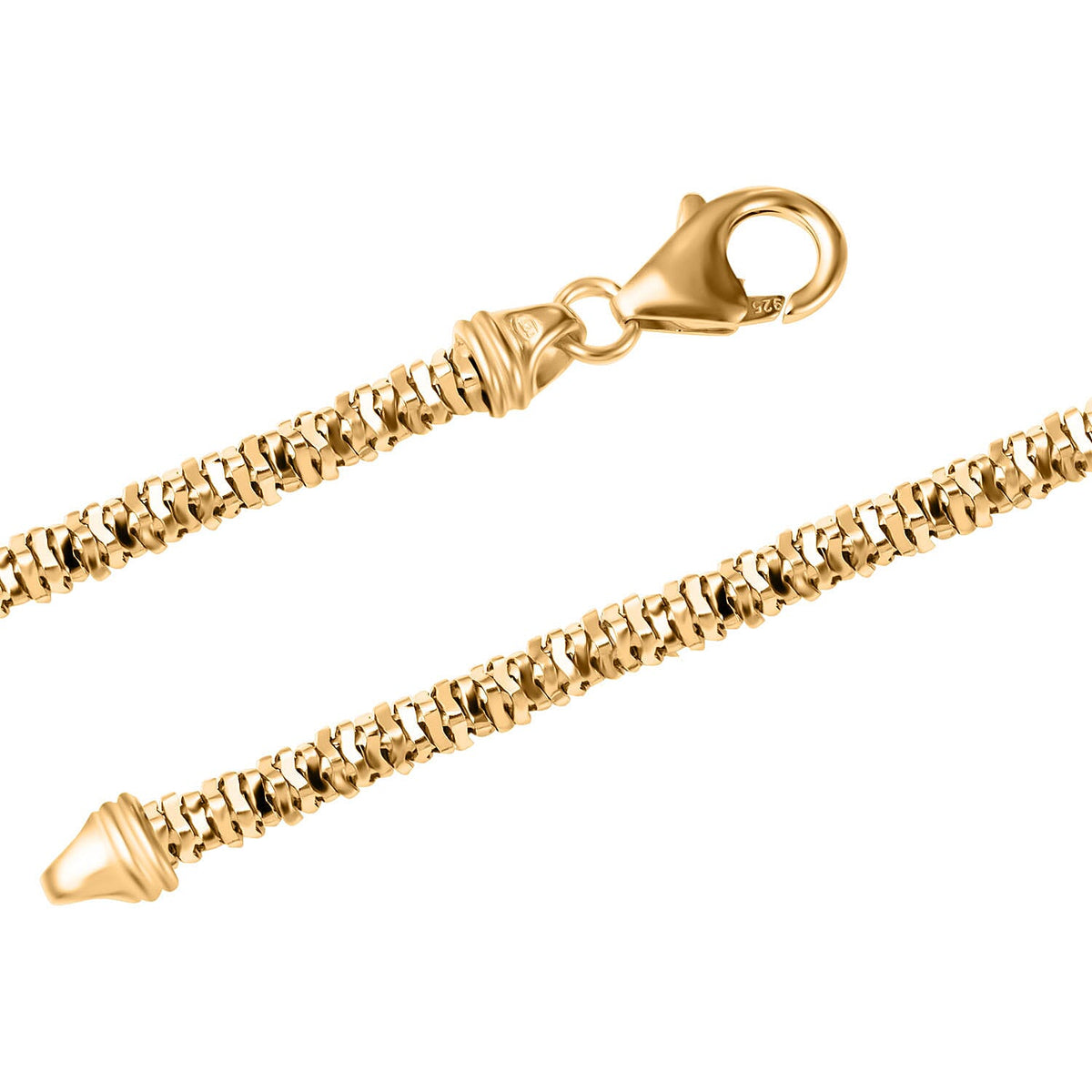 JCK Vegas Close Out Deal - Yellow Gold Overlay Sterling Silver Diamond-Cut Rock Necklace (Size - 20), Silver Wt. 23.9 Gms 7740194 5
