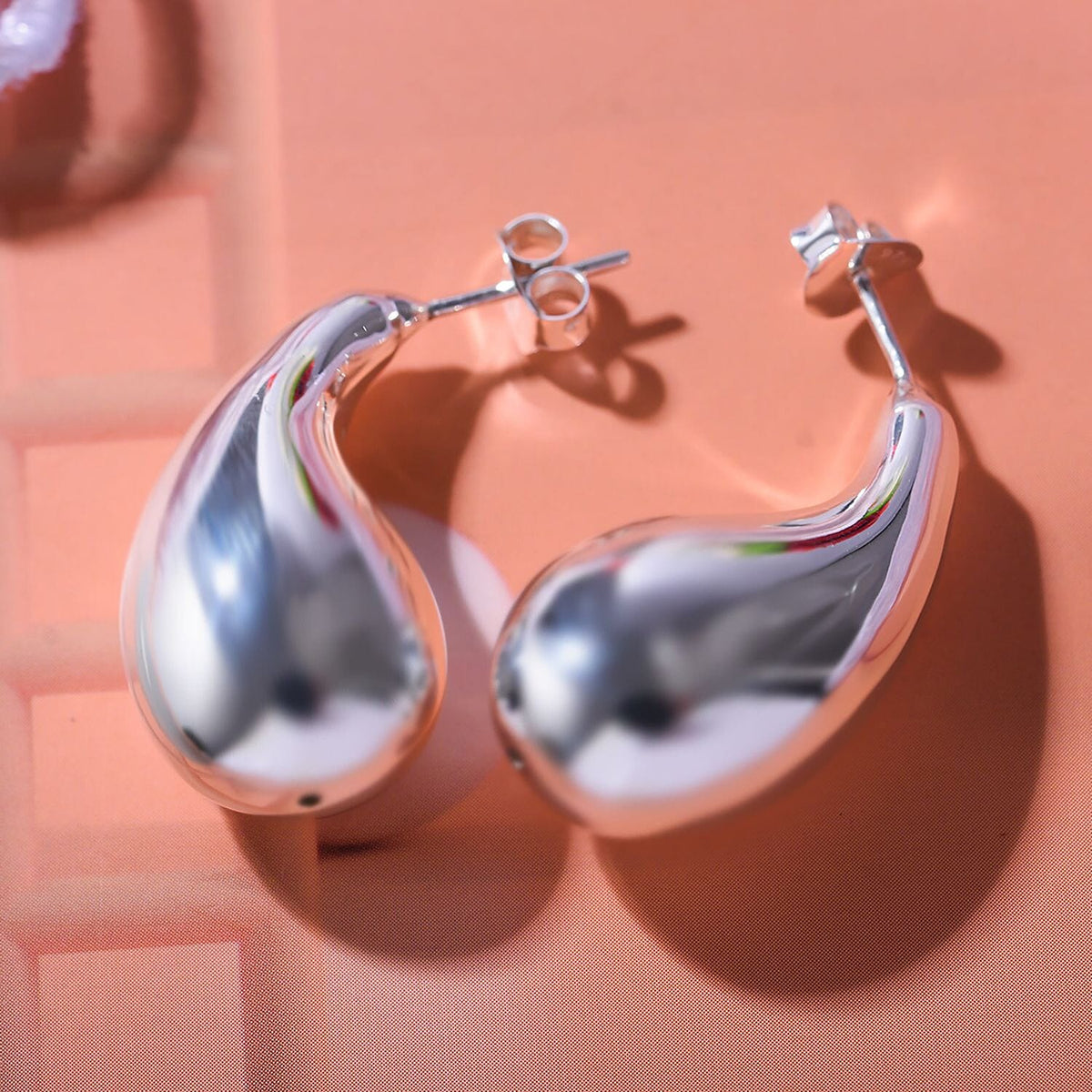JCK Vegas Close Out - Sterling Silver Chunky Dome Earrings, Silver Wt. 6.5 Gms 7801343 1