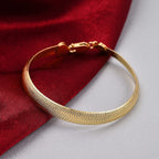 JCK Vegas CloseOut- Yellow Gold Overlay Sterling Silver Herringbone Bracelet (Size - 7.5), Silver Wt. 9.33 Gms