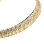 JCK Vegas CloseOut- Yellow Gold Overlay Sterling Silver Herringbone Bracelet (Size - 7.5), Silver Wt. 9.33 Gms
