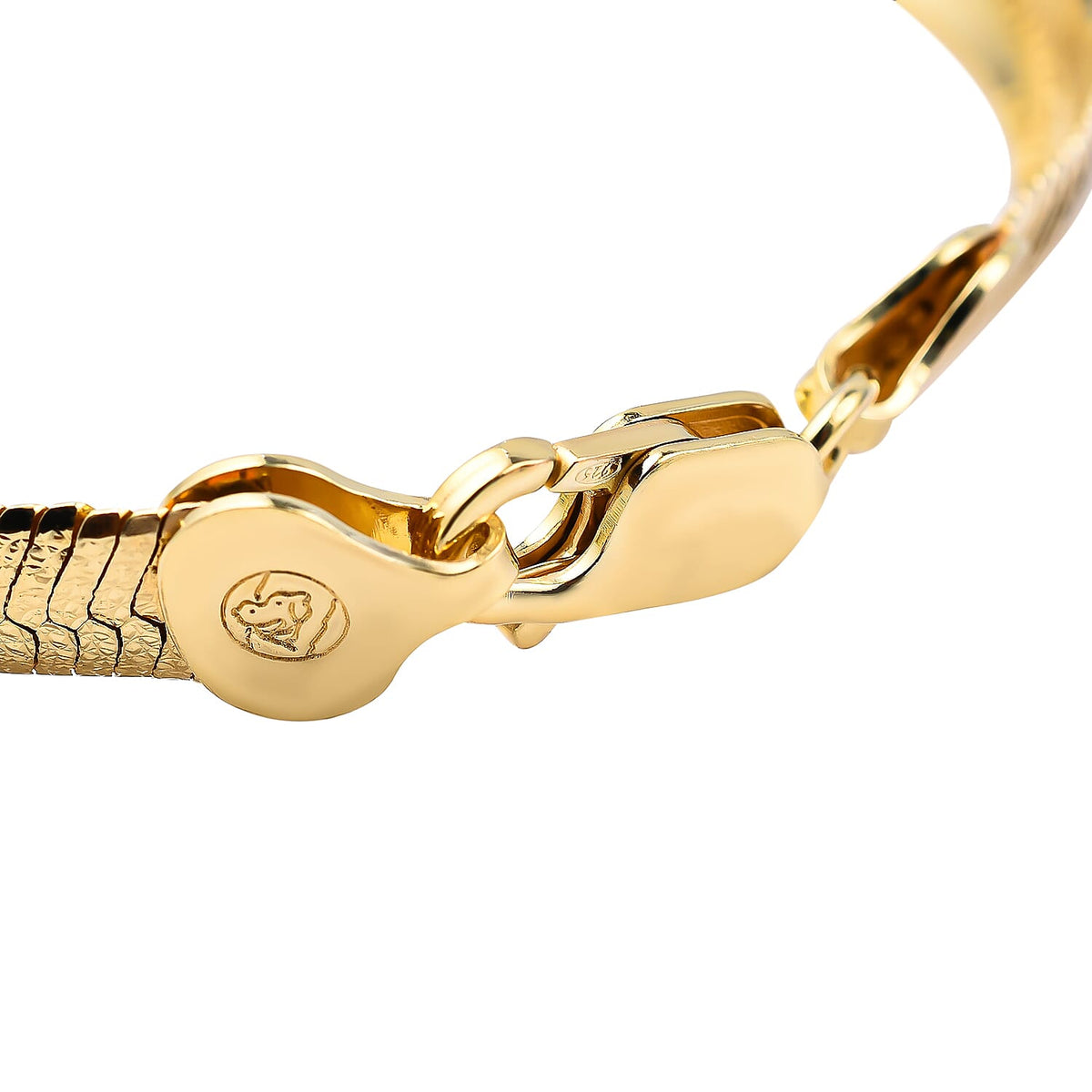 JCK Vegas CloseOut- Yellow Gold Overlay Sterling Silver Herringbone Bracelet (Size - 7.5), Silver Wt. 9.33 Gms 7028202 3