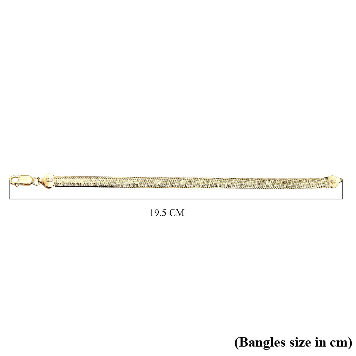 JCK Vegas CloseOut- Yellow Gold Overlay Sterling Silver Herringbone Bracelet (Size - 7.5), Silver Wt. 9.33 Gms 7028202 4