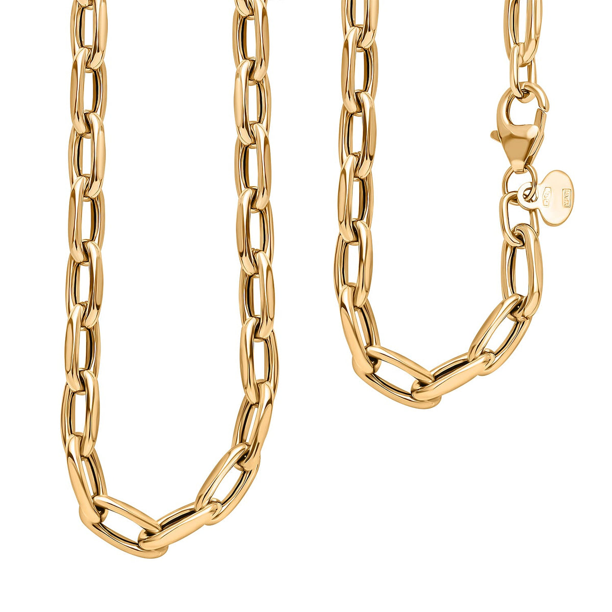 JCK Vegas Closeout - 9K Yellow Gold Broad Cable Link Necklace (Size - 20), Gold Wt. 4.40 Gms. 7791621 0