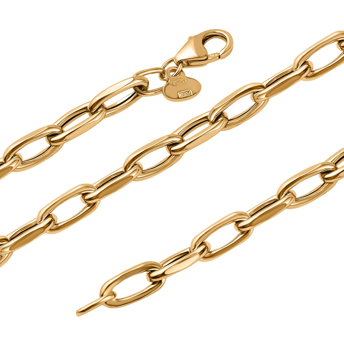 JCK Vegas Closeout - 9K Yellow Gold Broad Cable Link Necklace (Size - 20), Gold Wt. 4.40 Gms. 7791621 4