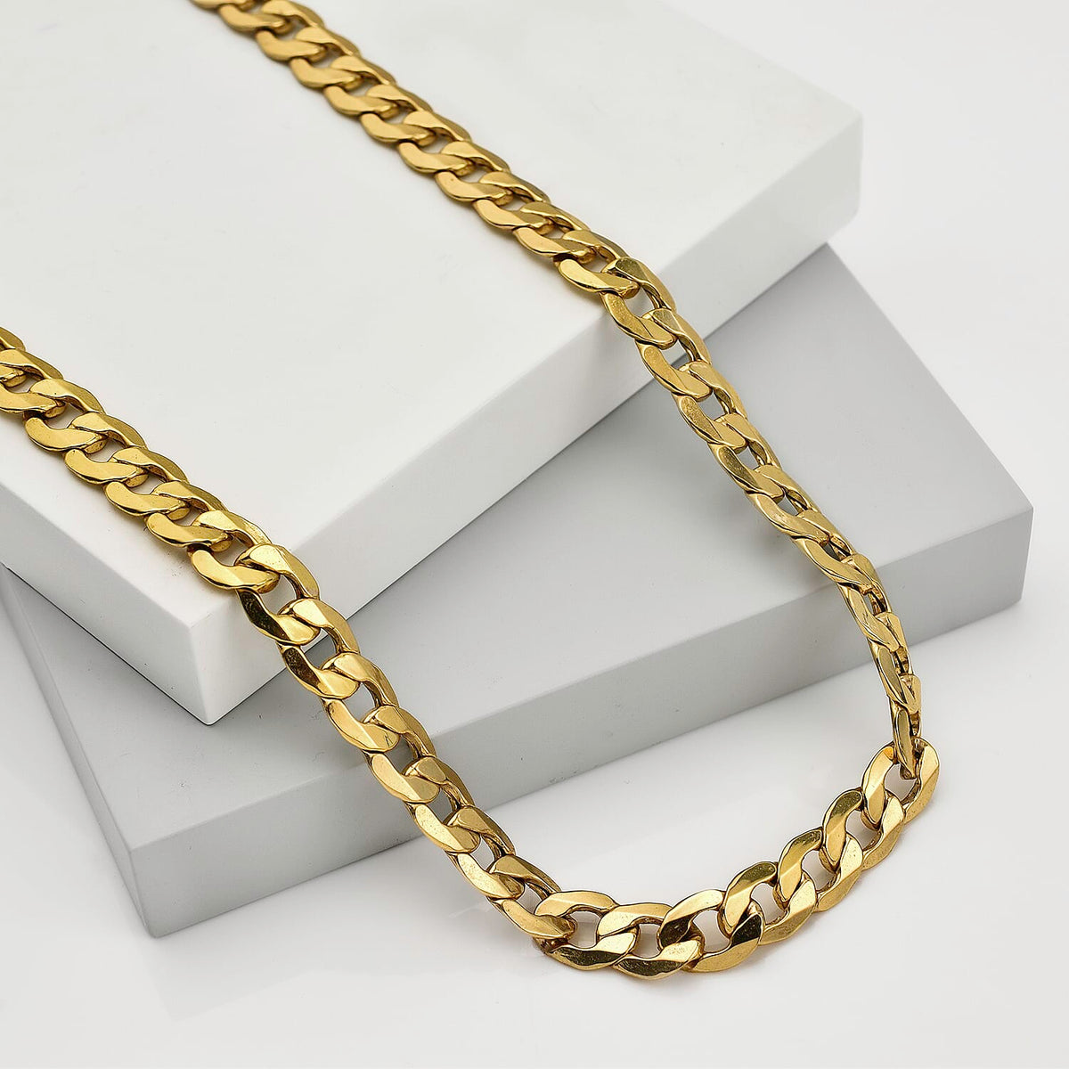 JCK Vegas Closeout - 9K Yellow Gold Curb Necklace (Size - 24) 7856637 1
