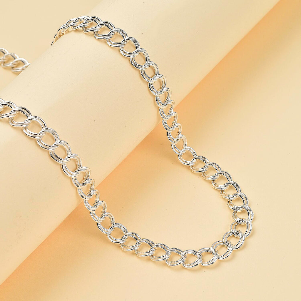 JCK Vegas Closeout - Sterling Silver Double Link Necklace (Size - 20)