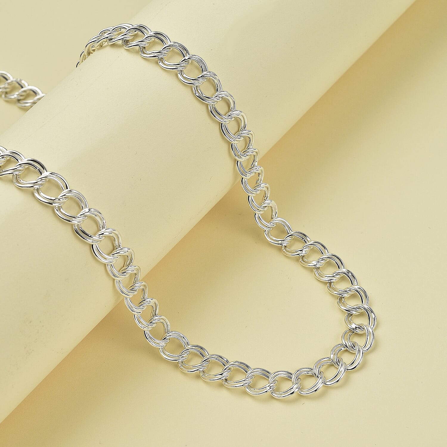 JCK Vegas Closeout - Sterling Silver Double Link Necklace (Size - 20) 7788777 1
