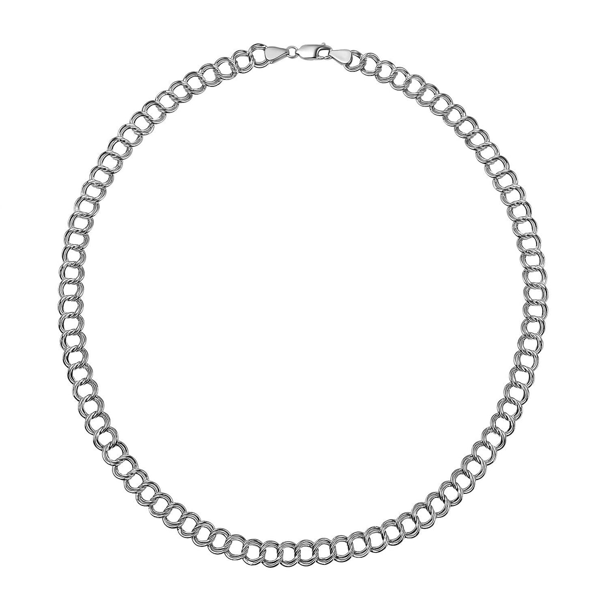 JCK Vegas Closeout - Sterling Silver Double Link Necklace (Size - 20) 7788777 2