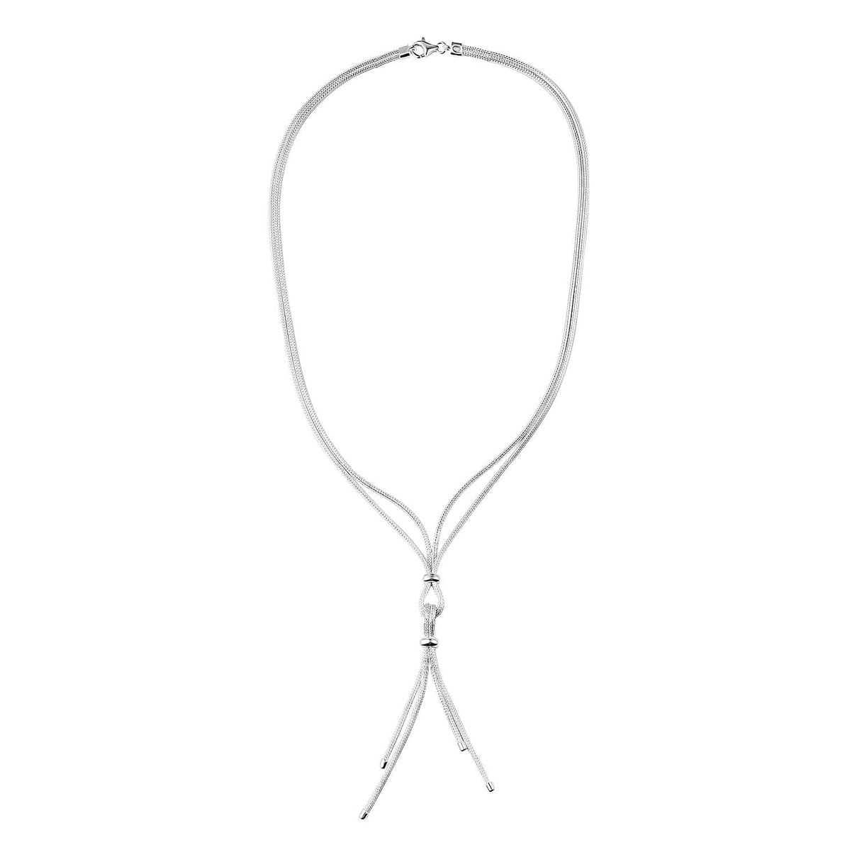 JCK Vegas Closeout - Sterling Silver Tassel Necklace (Size - 20) 7740278 0
