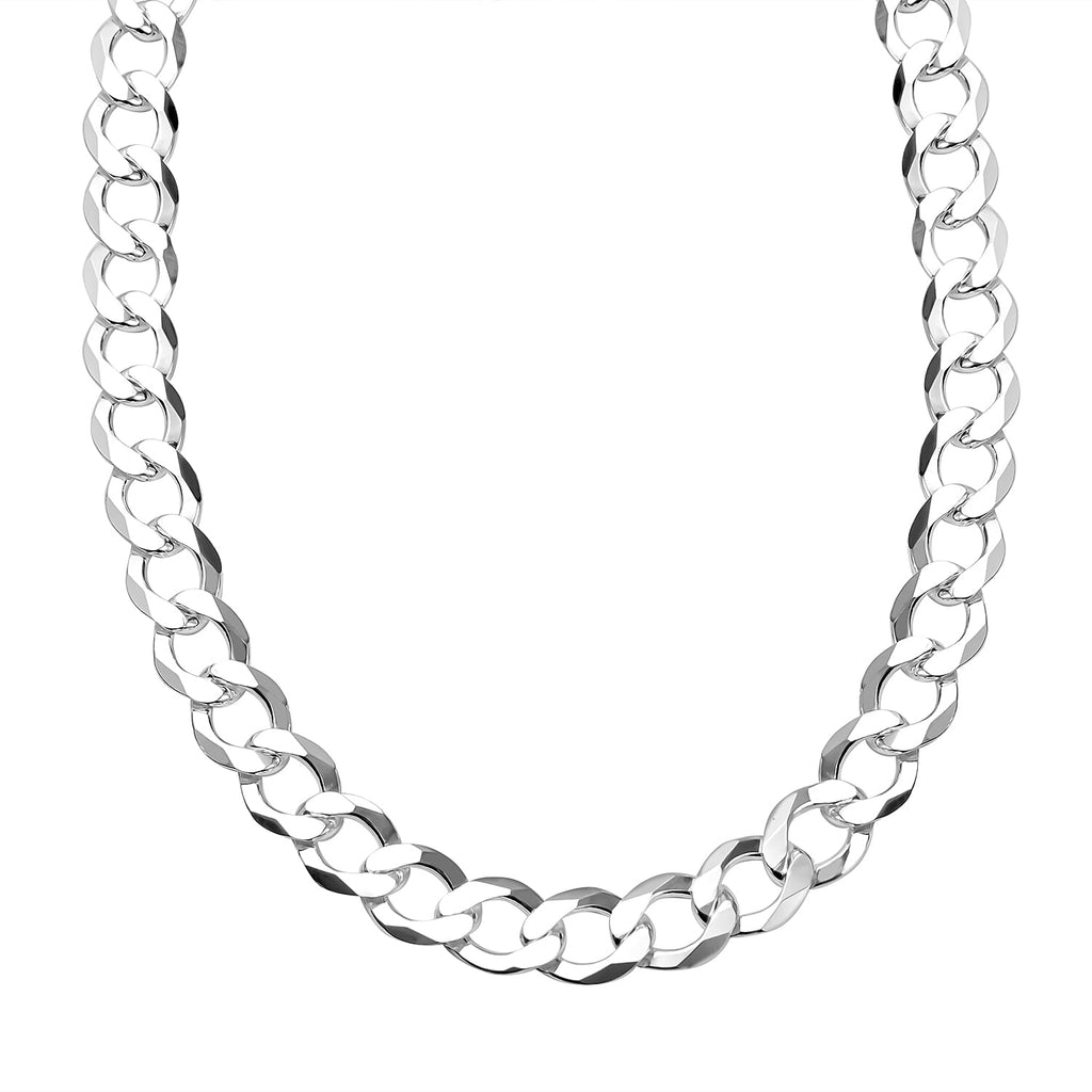JCK Vegas Closeut - Sterling Silver Diamond Cut Flat Curb Necklace (Size - 20), Silver Wt. 30.4 Gms