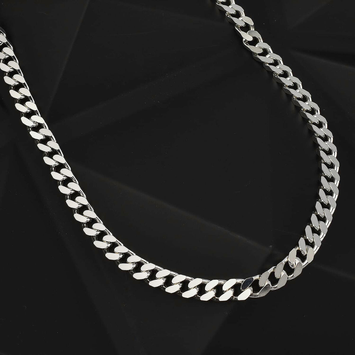 JCK Vegas Closeut - Sterling Silver Diamond-Cut Flat Curb Necklace (Size - 20), Silver Wt. 30.4 Gms 7739868 2