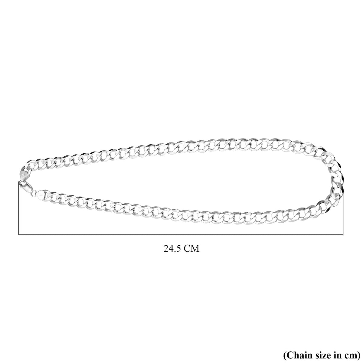 JCK Vegas Closeut - Sterling Silver Diamond-Cut Flat Curb Necklace (Size - 20), Silver Wt. 30.4 Gms 7739868 6
