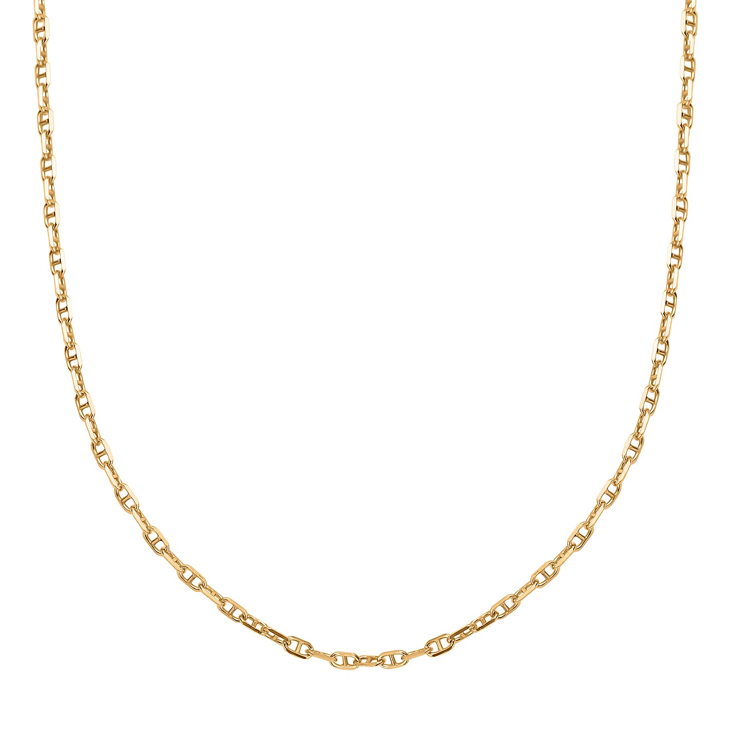 JCK Vegas Closeut - Yellow Gold Overlay Sterling Silver Mariner Necklace (Size - 24) 7841971 0