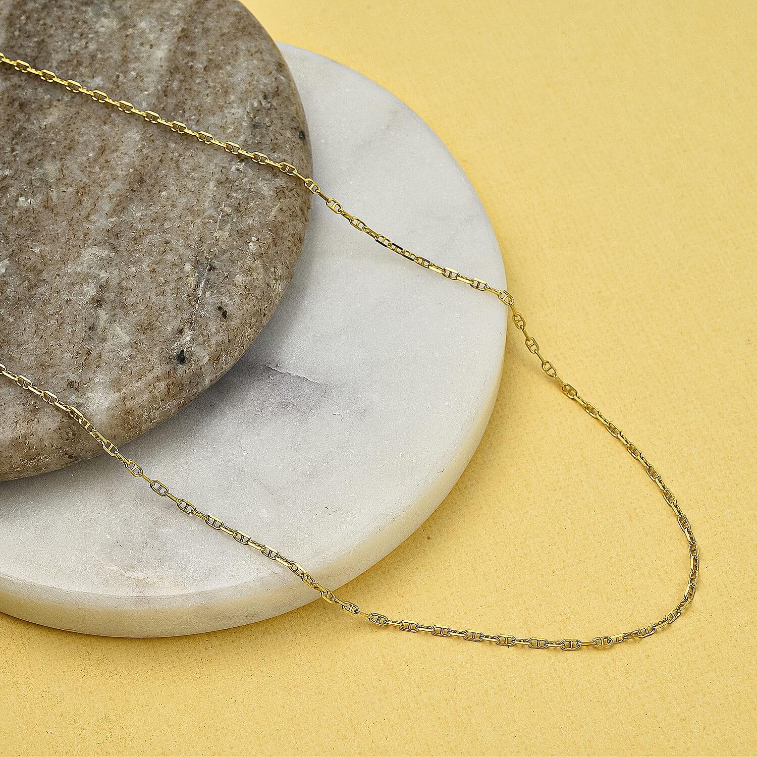 JCK Vegas Closeut - Yellow Gold Overlay Sterling Silver Mariner Necklace (Size - 24) 7841971 1