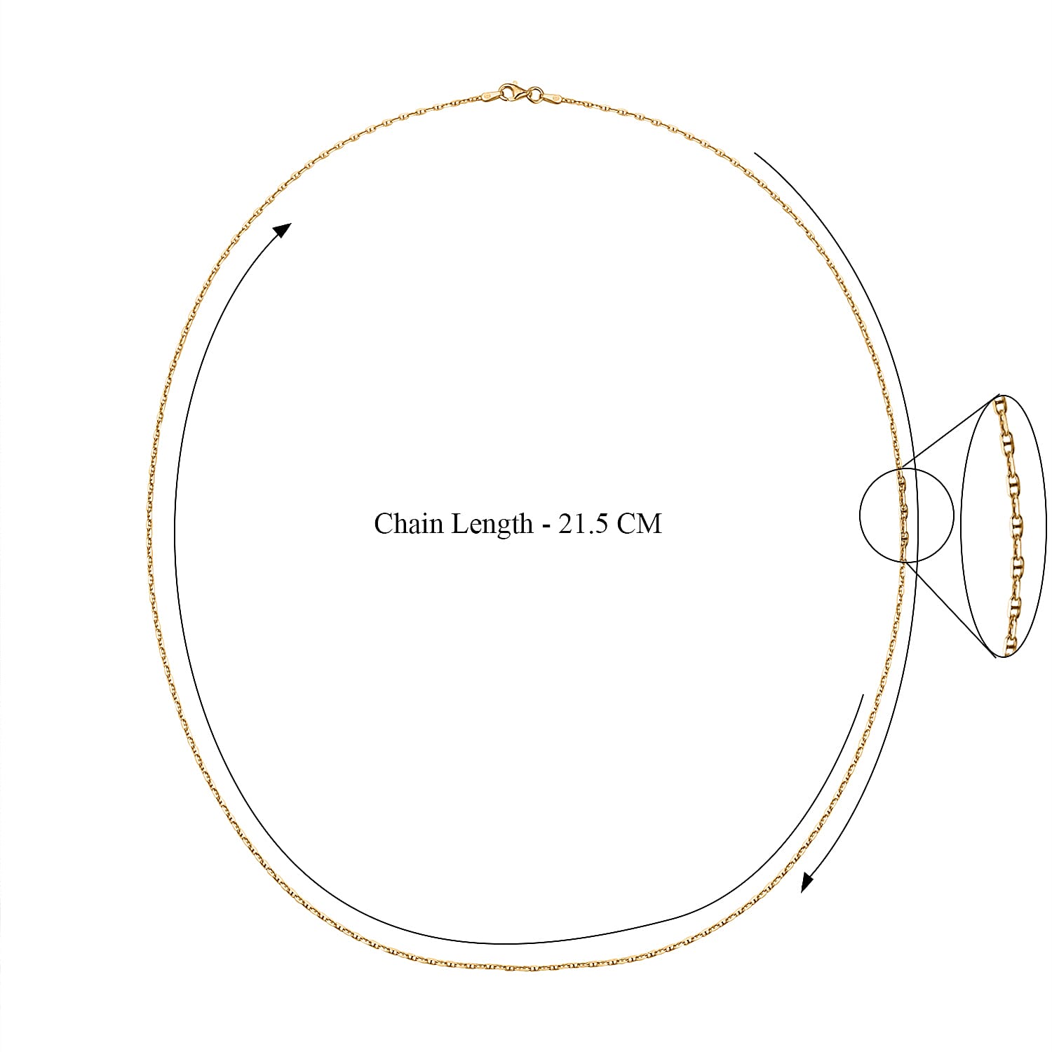 JCK Vegas Closeut - Yellow Gold Overlay Sterling Silver Mariner Necklace (Size - 24) 7841971 4