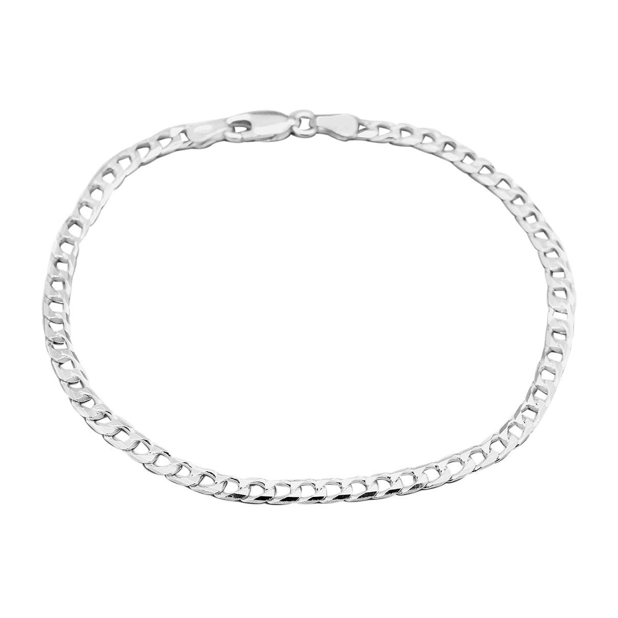 JCK Vegas Collection Diamond Cut Square Curb Bracelet in Sterling Silver Size 7.5 Inch V32538327 0